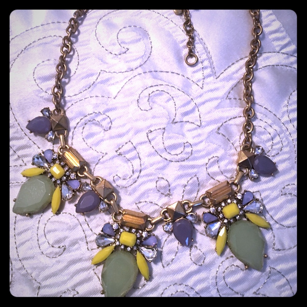 Mint green & purple necklace